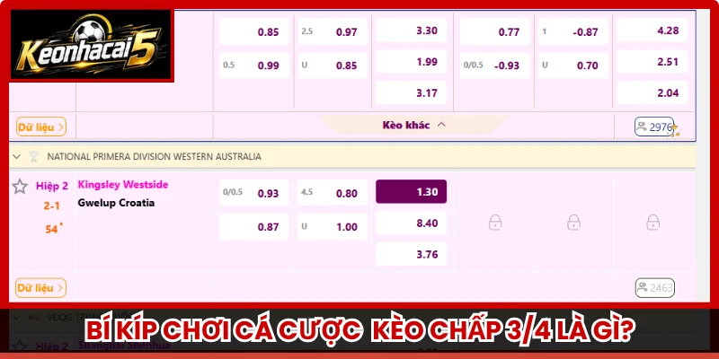 Bí kíp chơi cá cược kèo chấp 3/4 là gì?